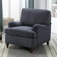 thumbnail image 2 of Clarendon Navy Blue Polyester Fabric Upholstered Transitional Arm Chair, 2 of 10