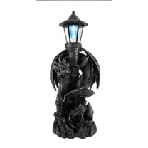 Zeckos Dragon Keeper of the Castle Light Solar LED Lantern Statue