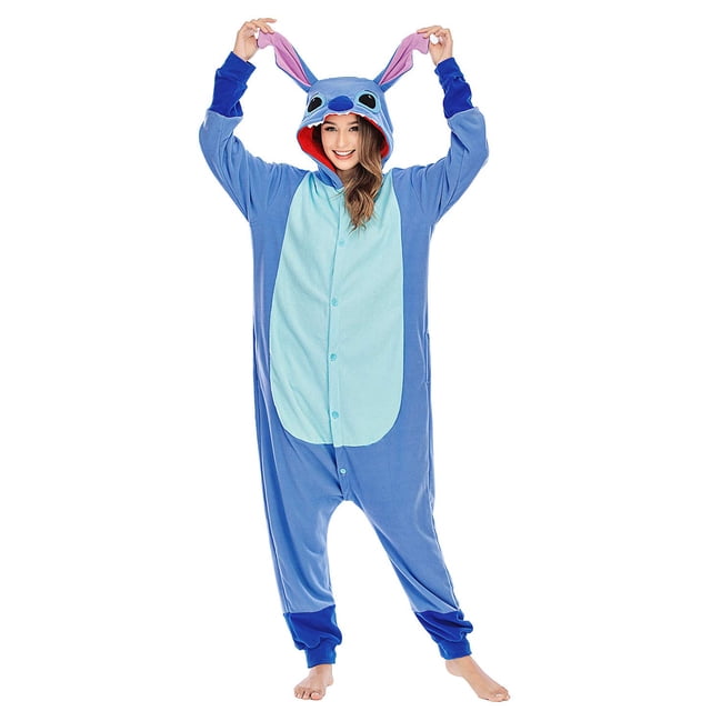 Disfraz de mono con forma de animal NAITOKE para adultos, Halloween, color azul