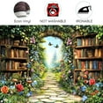 thumbnail image 3 of 8X6ft Fairy Forest Wonderland Photography Backdrop Enchanted Library Garden Path with Floral Plants Butterflies Nature Magic Photo Studio Props for Birthday Baby Shower Party Decor, 3 of 3
