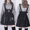 thumbnail image 5 of Vintage Lolita Dress for w/ Detachable Strap Chains Casual High Waist Long Sleeve Hat Collar Hoodie Two-piece Suit for G, 5 of 17