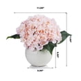 thumbnail image 4 of Enova Home Artificial Silk Hydrangea Faux Flowers Arrangement in Round Ceramic Pot for Home Office Wedding Decoration (Blush), 4 of 4