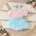 thumbnail image 4 of Kogui Baby Girl Summer Romper Newborn Baby Girl 4th Of July Outfit Summer Romper Toddler 0 3 6 9 12 18 24 Months (Pink,3-6 Months), 4 of 9