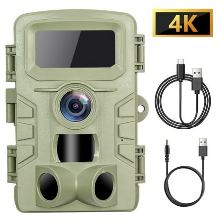 Camera 46 LED Infrared Night Wildlife Camera 48MP 4K Hunting Camera 0.3-0.6s Trigger Time Trail Camera