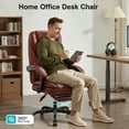 thumbnail image 3 of COOLHUT Executive Office Chair, Big and Tall Office Chair with Footrest Reclining Faux Leather Chair High Back Lumbar Support Ergonomic Office Chair with Padded Armrests, Vintage Brown, 3 of 9