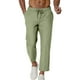 thumbnail image 3 of Pantalones casuales de longitud completa para hombre, con bolsillo y cordón, color sólido, cintura elástica, pantalones cortos para hombre, 3 of 8