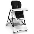 thumbnail image 3 of INFANS High Chair with One-Hand Removable Tray, 4 Lockable Wheels & Large Storage Basket - Multi-Adjustable Height, Recline & Footrest, Removable Cushion, Foldable for Baby, Infant& Toddler, 3 of 9