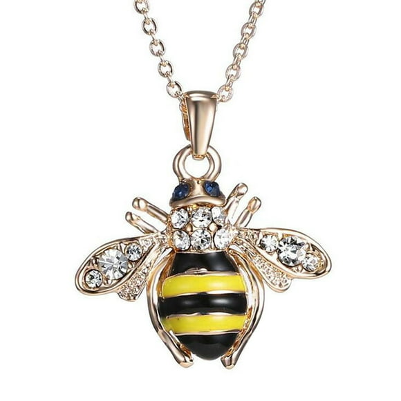 RKSTN Necklaces for Women Bee Rose Gold Pendant Necklace Elements Crystal Necklaces For Jewelry Gifts Necklace