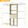thumbnail image 7 of Homieasy 19'' - 60'' W Closet System with Wooden Drawers and Hanging Rods(Cut to Fit), White Oak, 7 of 7