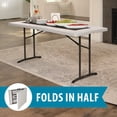 thumbnail image 4 of Lifetime 6 Foot Rectangle Fold-in-Half Table, Indoor/Outdoor Commercial Grade, Almond (80382), 4 of 15