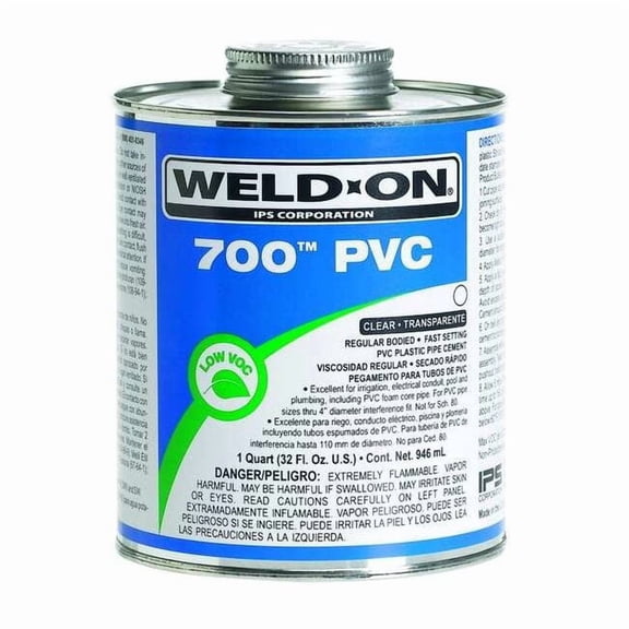 Weld-On PVC Clear Regular Bodied 1/2 Pint 13970