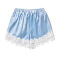 thumbnail image 5 of Admvng Womens Satin Lace Trim Loungewear Shorts Elastic Waist Pockets Sleep Everyday Wear, 5 of 5