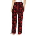 thumbnail image 3 of Goofa Red Skulls Printed Soft Pajama Pants for Women, Wide Leg Comfy Casual Lounge Yoga Pants-Large, 3 of 9