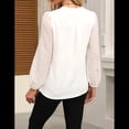 thumbnail image 4 of Blusas Elegantes e Informales para Mujer, con Mangas Largas Transparentes y Cuello en V, Holgadas y Vaporosas de para el Trabajo y la Oficina. XXL, 4 of 9