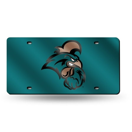 Coastal Carolina NCAA Chanticleers Teal Mirror Look Acrylic License Plate Laser Tag