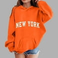 thumbnail image 2 of Staki Long Sleeve Shirts for Girls Girl's Hoodie Long Sleeve Hooded Sweatshirt Cute Pullovers Tops(Orange,3 Years), 2 of 4