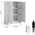 thumbnail image 3 of Bathroom Floor Cabinet, Modern Bathroom Storage Cabinet with 4 Doors and Adjustable Shelves, Freestanding Cupboard for Living Room, White, 3 of 20
