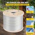 thumbnail image 2 of Diameter 3/16 Inches x 250 Feet Silver 304 Stainless Steel Wire Hoisting Traction Rope, 2 of 6