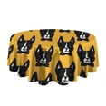 thumbnail image 5 of Boston Terrier Round Tablecloth 60"x60",Wrinkle Wipeable Table Cloth for Kitchen Dining Room Picnic Patio Party, 5 of 6