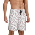 thumbnail image 2 of Kdxio Playing Rabbit Print Mens Sleep Shorts Bottoms Soft Comfy Pajama Wear Pants with Drawstring Pockets, 2 of 7