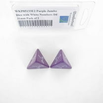 Purple Jumbo Dice with White Numbers D4 31mm (1.25in) Pack of 2 Wondertrail