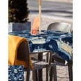 thumbnail image 5 of nqOlkjepod Navy Blue Coastal Outdoor Tablecloth with Umbrella Hole & Zipper, Nautical Boat Summer Beach Ocean Square Table Cover 60x60 Inch, Dining Waterproof Table Cloth Protector for Patio/Party, 5 of 7