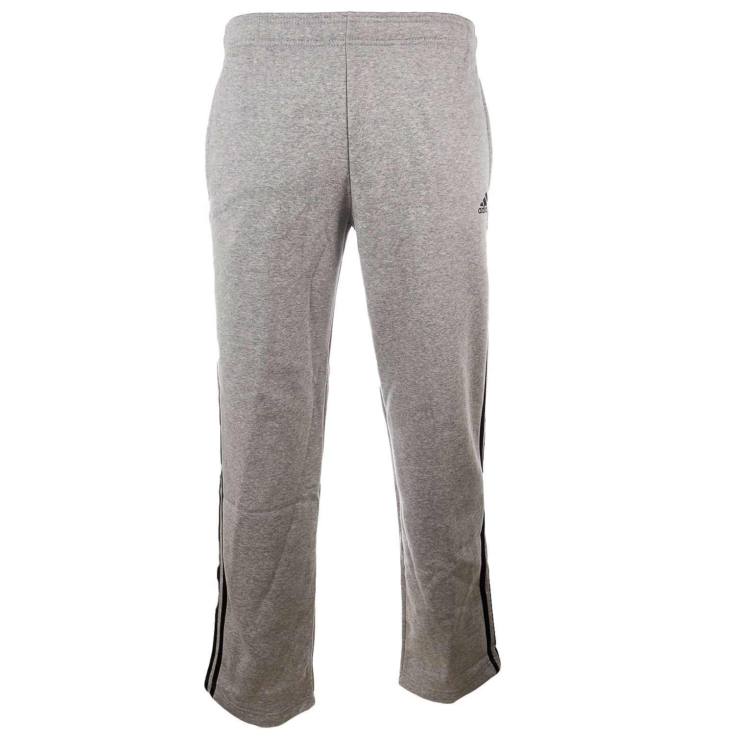 Adidas Essentials 3 Stripe Regular Fit Fleece Pants - Medium Grey ...