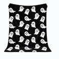 thumbnail image 2 of Fllostpr Halloween 39 x 29 in Spooky Ghost Blanket, Black Soft Flannel Throw Blanket Decorations for Couch, Bed, Sofa & Party, 2 of 7