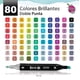 thumbnail image 4 of Kit Marcadores Doble Punta Plumones 80 Colores Estuche Tela Berry Hip EMA80BH, 4 of 6