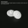 thumbnail image 4 of Uxcell 20 Pcs Plastic Gears 20 Teeth Plastic Motor Gear Model 202A Reduction Gear for RC Car Model DIY Robot (White, Module 0.5), 4 of 7