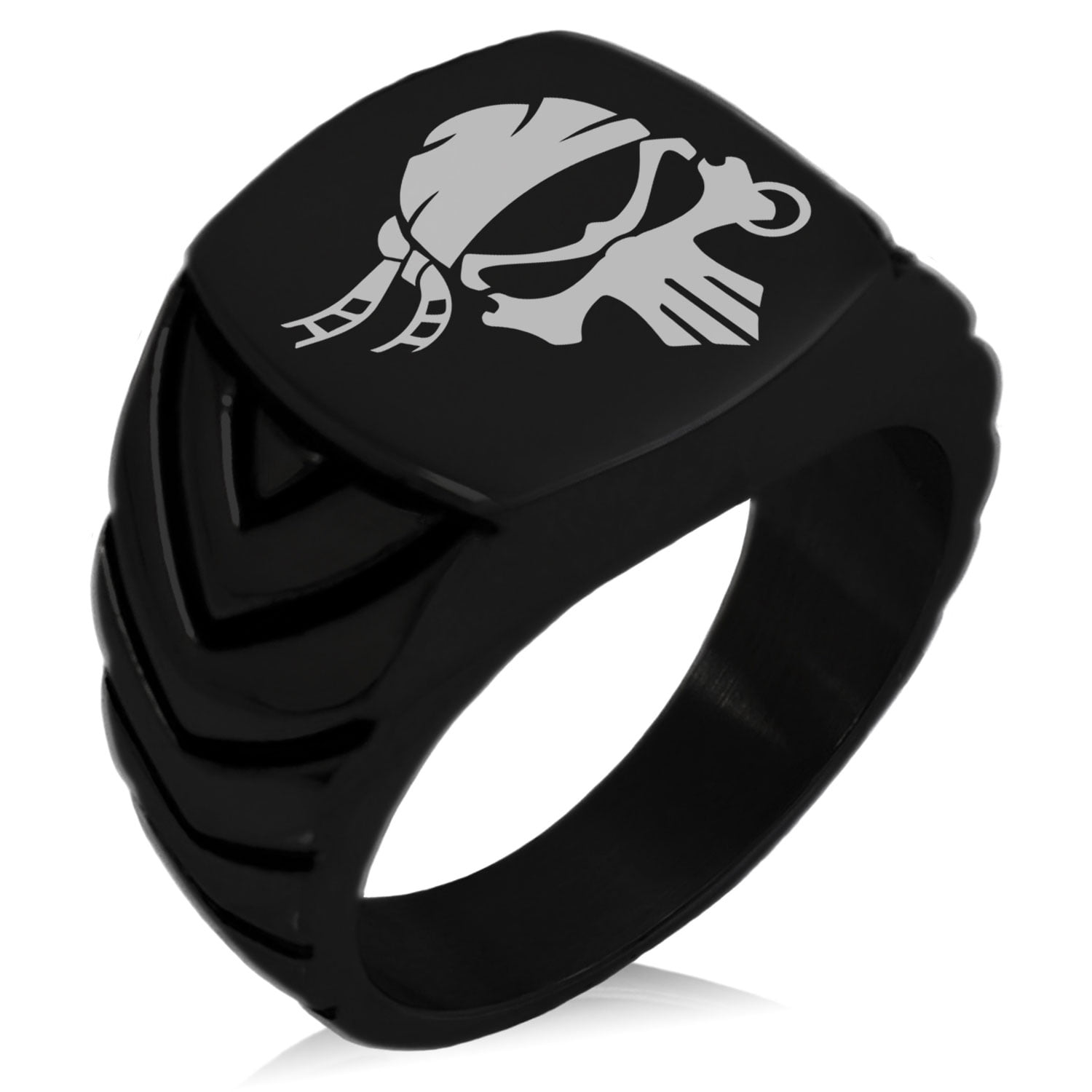 【LOOT】Pirates Ring Outlaw Bandit ring Stainless Steel Pirate Bandit / Pirate Skull Mens Square