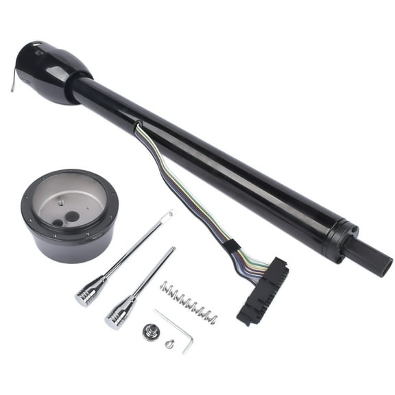 NEWZQ 32" Tilt Steering Column with 9 Bolt Style Wheel Adapter No Key for Manual Transmission
