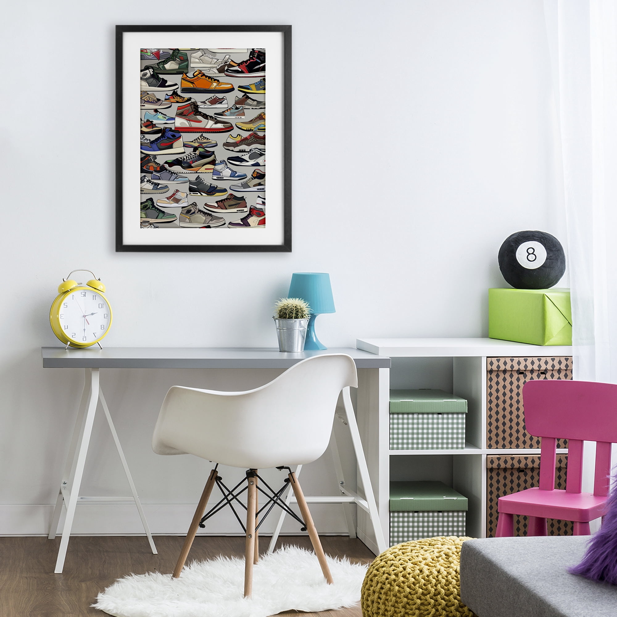 Stupell Industries Shoe Time Urban Styles Black Framed Print Under Glass, design by Ray Powers