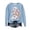 Blue, variant on Women's Spring/Summer New Leisure Fashion Easter Rabbit Print Round Neck Sweater Top (Gray,L)