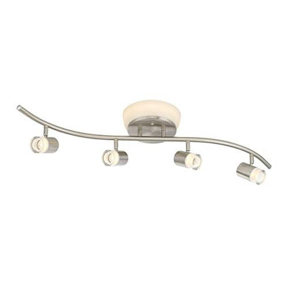 Designers Fountain 1049TFD3H-35 4 Heads S Bar Flushmount Combo LED Track Light, Brushed Nickel