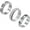 Silver set 6, variant on 3Pcs Stainless Steel Fidget Spinner Ring for Women Men Wedding Band Rings Set Anxiety Stress Relieving