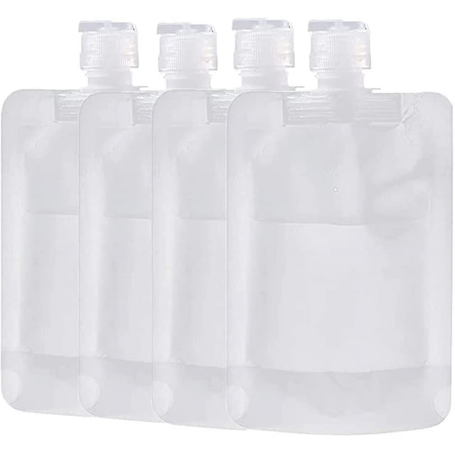 10 bolsas de viaje rellenables vacías y flexibles, ideales para lociones, champús y cremas faciales.