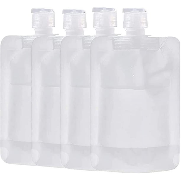 10 bolsas de viaje rellenables vacías y flexibles, ideales para lociones, champús y cremas faciales.