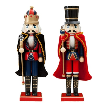 

Nutcracker Puppet Fairy Tale Shape Stable Base Burr Free Christmas Mini King Nutcracker Toy for Home Red