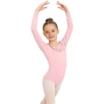 thumbnail image 1 of Girls' Solid Color Long Sleeved Round Neck Dance Practice Uniform Medium And Large Children's Jumpsuit, 1 of 5