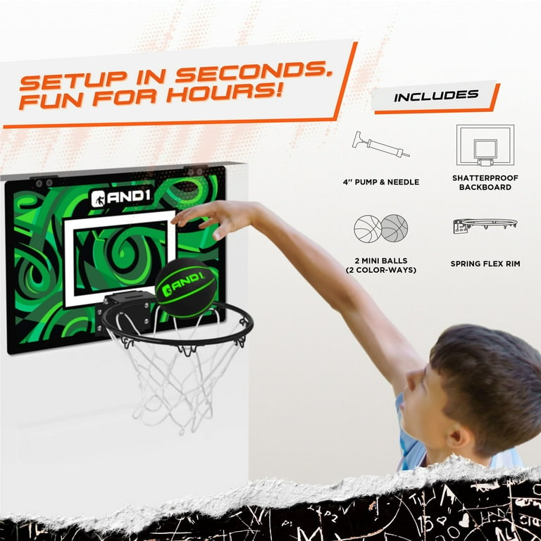 AND1 Over the Door Mini Basketball Hoop - 18