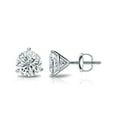thumbnail image 2 of 1 Carat Lab Grown Diamond Stud Earrings in 14k White Gold Round(E-F, VS1-VS2) 3-Prong Martini, Screw-backs by Diamond Wish, 2 of 3