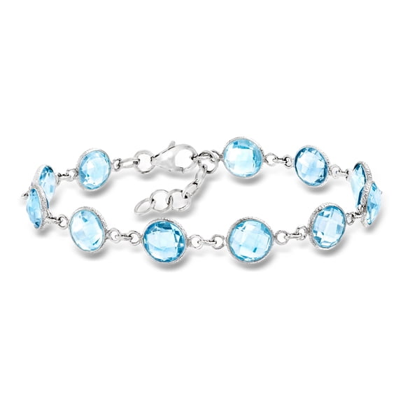 Ross-Simons 20.00 ct. t.w. Sky Blue Topaz Bracelet in Sterling Silver, Women's, Adult