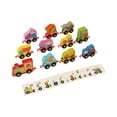thumbnail image 1 of B Wooden Train Building Blocks Set 11 Pieces Magnetic Educational Toy For Kids Age 3+ Early Learning Counting And Sequencing, 1 of 7