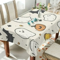 Yayeee Tablecloths for Rectangular Tables 60 x 108 inch Party Table Cover, Halloween Happy Ghosts