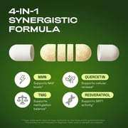 Cata-Kor NMN Supplement – 4-in-1 NAD Supplement with Quercetin | TMG | Resveratrol – NMNH Alternative – Supports Cellular Energy & NAD+ Level – 60 Capsules – Third-Party Tested