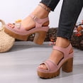 thumbnail image 3 of Rokment Platform Dressy Sandals for Women Ladies 2026 Comfortable Studded Leather Open Toe Chunky Block High Heels Summer Casual Beach Orthopedic Walking Shoes with Buckles Straps Pink Size 10.5, 3 of 6