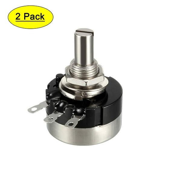 Uxcell 2packs 10K Ohm Variable Resistors Single Turn Rotary Carbon Film Potentiometer