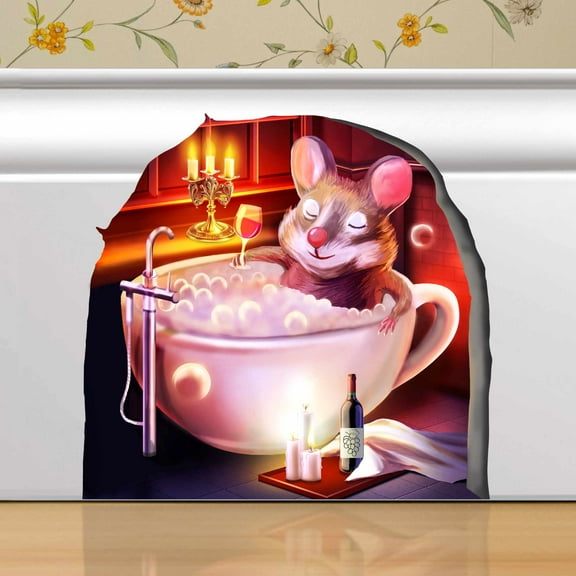 3D Mouse Hole Wall Decal for Kids Room by Micesterpiece – Vinyl Sticker for Home Decor