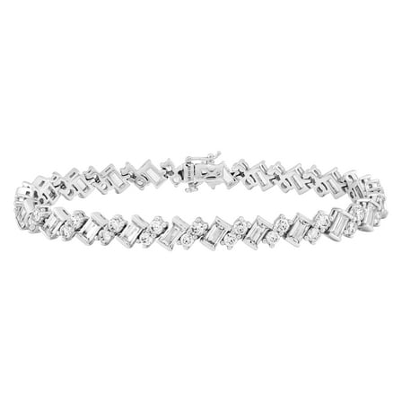 Brilliance Fine Jewelry Criss Cross Simulated White Diamond Tennis Bracelet 925 Sterling Silver